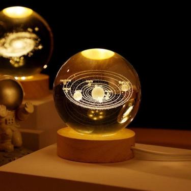 Imagem de Luminária Bola De Cristal 3D Sistema Solar Decoração Modern