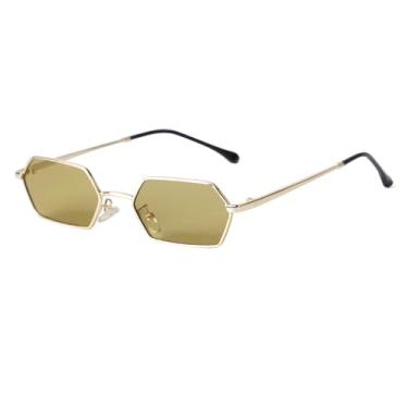 Imagem de Óculos de Sol Femininos Masculinos com Lentes Azuis e Armação de Metal, Proteção UV400, Ideais para Esportes ao Ar Livre, Corrida e Ciclismo, C4