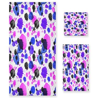 Imagem de xigua Conjunto de toalhas de banheiro em aquarela absorvente macio 3 peças toalha de banho toalha de mão toalhas decorativas para banheiro, academia, hotel, praia, piscina