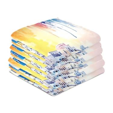 Imagem de Wassud Toalhas de cozinha em aquarela, casa, cozinha, cozinha, pacote com 6, panos de prato macios com laço para pendurar, toalha de mão super absorvente, secagem rápida, toalhas de chá de mesa