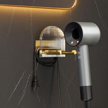 Imagem de Conjunto de ferragens de banheiro, acessórios de banho dourados toalheiro montado na parede, barra de toalha, escova de vaso sanitário, ganchos de toalha, suporte de papel, secador de cabelo