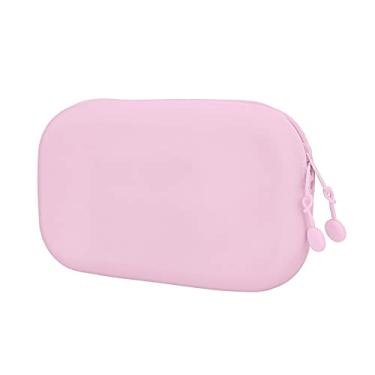 Imagem de Caneta SIWOTED Bolsa Fácil de usar Peso leve Bolsa de armazenamento de material de sílica de tamanho pequeno para viagens de escritório escolar (rosa (grande))