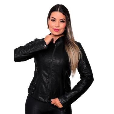Imagem de Jaqueta Feminina Slim em Couro Fake -Feminino