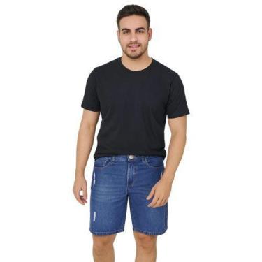Imagem de Bermuda Jeans Masculina Com Puídos Enfim-Masculino
