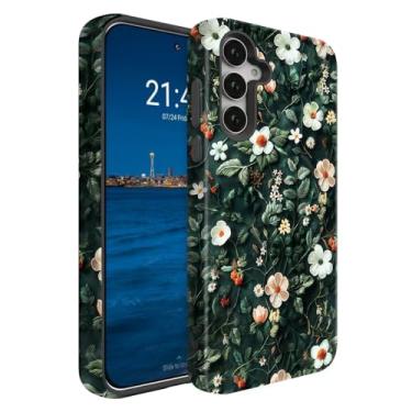 Imagem de BSMOSPER Compatível com Samsung Galaxy S25 FE 5G, capa protetora 2 em 1 de camada dupla resistente à prova de choque, elegância floral
