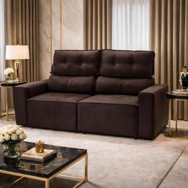 Imagem de Sofá Para Sala Reclinavel Estofado Price 180cm Veludo - Star Confort, 