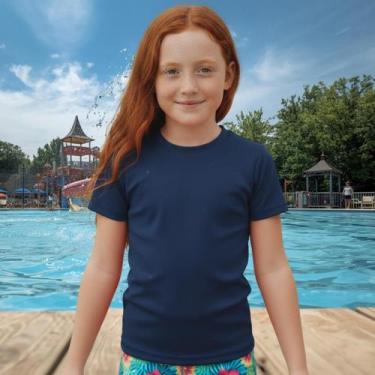 Imagem de Camisa Térmica Infantil Menina Manga Curta Proteção Solar Segunda Pele