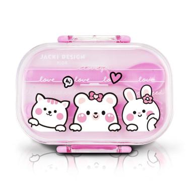 Imagem de Pote Para Lanche De 2 Andares Amiguinhos 400 Ml - Jacki Design Gata Rosa