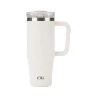 Imagem de Copo Térmico Grande De Aço Inoxidável 900/1200ml Com Alça Para Carro E