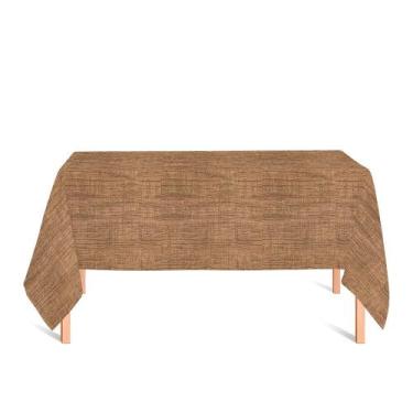 Imagem de Toalha de Mesa Retangular em Tecido Jacquard Estampado Liso Marrom, 1,