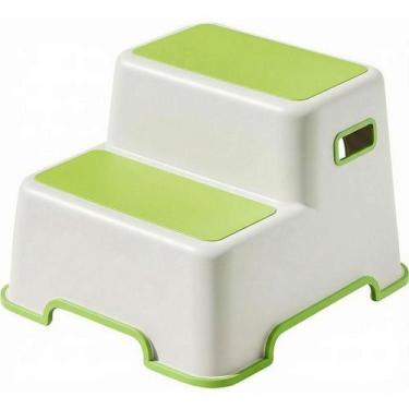 Imagem de Degrau Infantil 2 Níveis Antiderrapante Cor Verde - Lorben