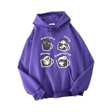 Imagem de Moletom Masculino Harajuku Com Estampa De Cinco Gatinhos Brincando Na 