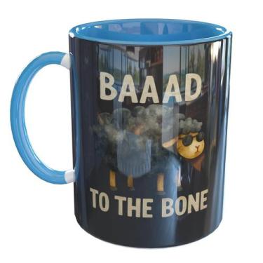 Imagem de Caneca Porcelana Ovelha Negra Bad to the Bone - Pense Canecas, Azul Cl