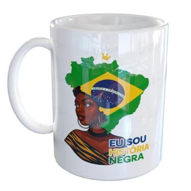 Imagem de Caneca Porcelana Orgulho Negro Consciência Negra - Pense Canecas, Bran