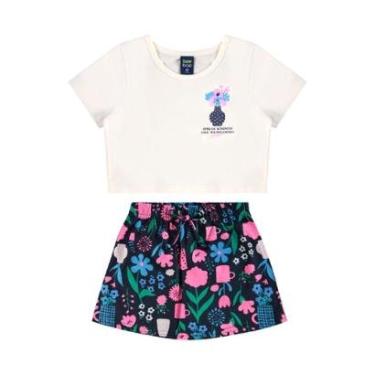 Imagem de Conjunto Cropped e Short-Saia Floral Bee Loop-Feminino