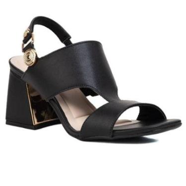 Imagem de Sandália F Salto Bloco C/ Detalhe Metalizado Bebecê T6099102-Feminino