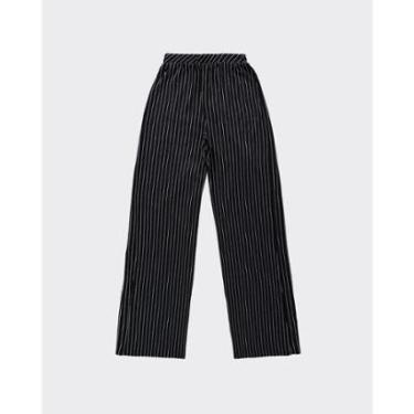Imagem de Calça Wide Leg Feminina Em Malha Jacquard Listrada - ENFIM-Feminino