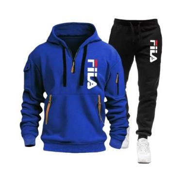 Imagem de Conjunto De Moletom Com Capuz E Calças Casuais Para Homens Outono/Inve