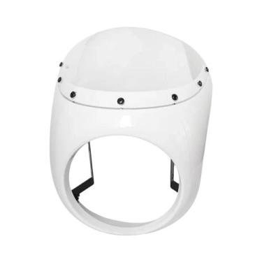 Imagem de Farol Frontal Vermelho E Branco Para Motocicleta Com Para-brisa Univer