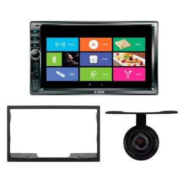 Imagem de COMP Kit Central Multimídia H-Tech + Câmera de Ré Borboleta + Moldura 
