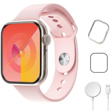 Imagem de Relogio Smartwatch S10 Microwear Rosa Dourado Tela Hd Grande Bluetooth