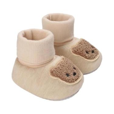 Imagem de Sapatos Para Bebês Com Design De Urso Em Cartoon, Isolamento De Algodã