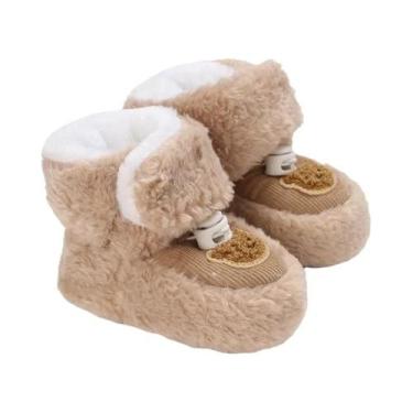 Imagem de Sapatos Para Bebês Com Design De Urso Em Cartoon, Isolamento De Algodã