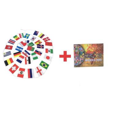 Imagem de Bandeira Missões Evangelho 32 Nações 30x20cm + 100 Envelopes - MARANAT