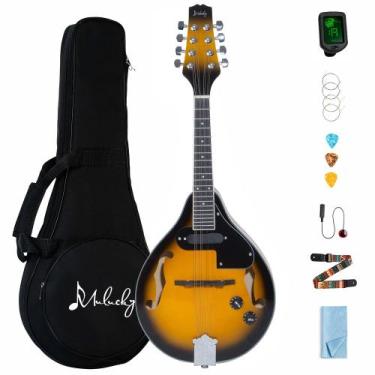 Imagem de Mandolim Mulucky Estilo A Acústico Elétrico 8 Cordas Sunburst