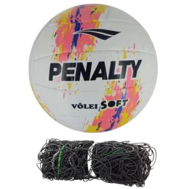 Imagem de Kit Bola DeVolei PenaltySoft XCosturada XXIII+Rede De Vôlei Master Red