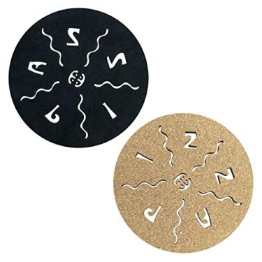 Imagem de 2 Descanso Suporte travessa Pizza Cortiça Preto