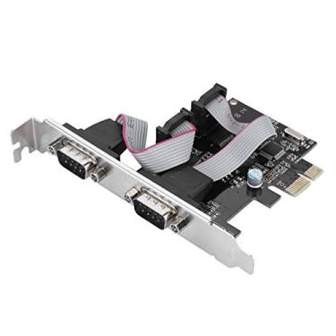 Imagem de Adaptador conversor de porta serial PCI-E para RS232 de 2 portas, suporte baixo de cartão de série RS-232 PCIe com 16C550 UART, RS232 PCIe X1 cartão para desktop