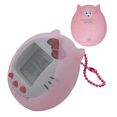 Imagem de RAWECUD Capa protetora de silicone para Tamagotchi Hello Kitty 42892/42891 com corrente colorida (apenas capa) (rosa)