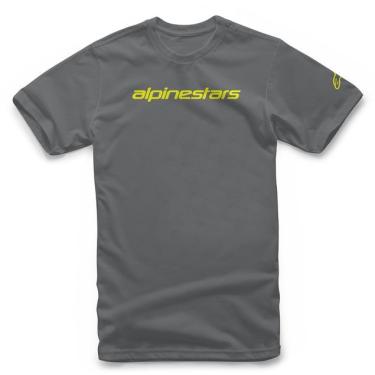 Imagem de Camiseta Alpinestars Linear Wordmark Cinza Amarelo