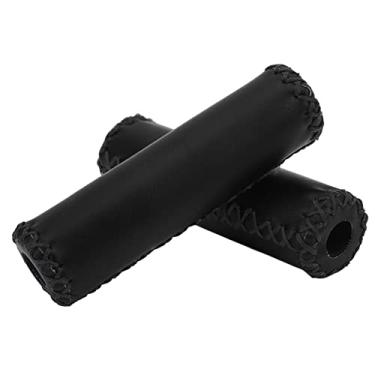 Imagem de Punhos de guidão de bicicleta, couro PU à prova d'água bom toque capa de punho de guidão de bicicleta absorção de choque resistente ao desgaste para bicicleta de estrada Preto
