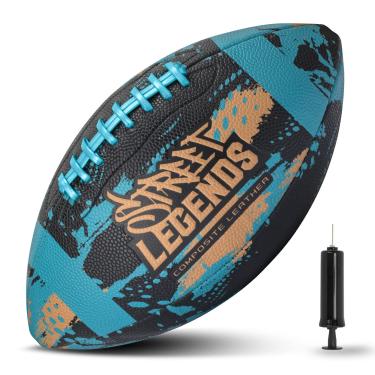 Imagem de Street Legends Futebol Infantil Juvenil de Couro Composto Impresso Graffiti Tamanho 8 Futebol - Inclui Bomba, Feito para Treinamento, Prática e Recreativa (Azul-petróleo)