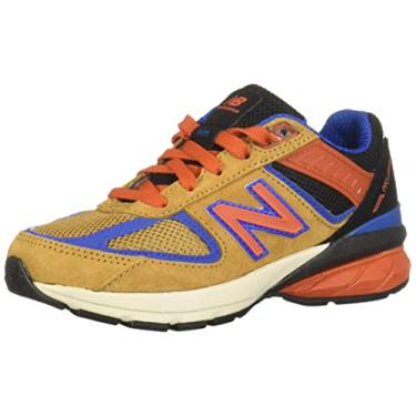 Imagem de New Balance Tênis de corrida infantil unissex 990 V5, Roupa de Trabalho e Blaze escuro, 11.5 Wide Little Kid