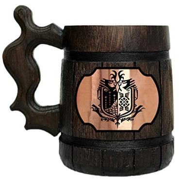 Imagem de Caneca de cerveja de madeira MHW | Presente para jogadores | 0,6L | 623 g #108