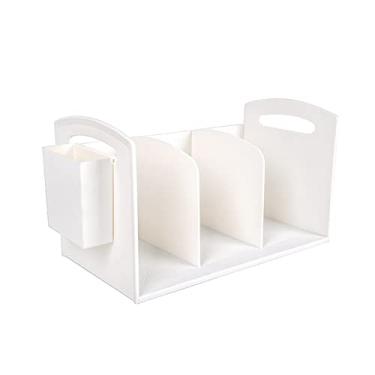 Imagem de KIZQYN Estante de livros de mesa Storagerack suporte de livro estante de arquivos com suporte de caneta armazenamento de mesa de escritório e rack de classificação caixa de dados estante (tamanho: 1)