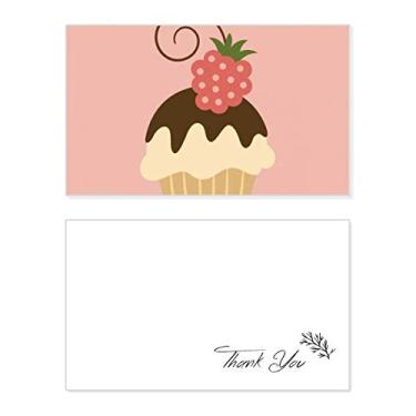 Imagem de Cartão de agradecimento de morango chocolate doce sorvete, papel de aniversário saudação de casamento