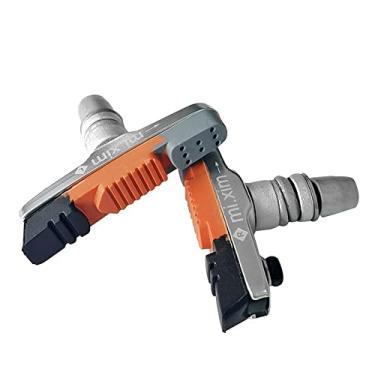 Imagem de 1 par pastilhas de freio de bicicleta blocos v-brake com porca sextavada e calços 55mm para mountain bike bicicleta de estrada bicicleta dobrável