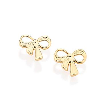 Imagem de Brinco infantil folheado a ouro laço com tarracha baby - tam.único 5246350000