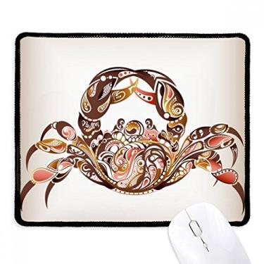 Imagem de Mousepad com estampa de caranguejo de organismo marítimo borda costurada tapete de borracha para jogos
