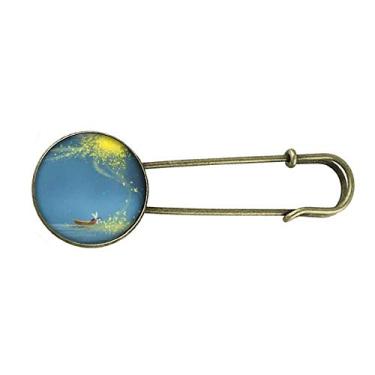 Imagem de Broche de metal retrô com luz noturna silenciosa para barcos, fadas e fadas