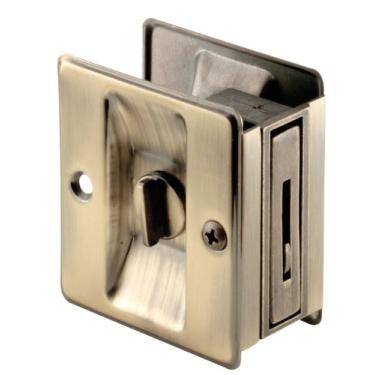 Imagem de Prime-Line N 6774 Fechaduras de porta de bolso antigas ou danificadas de forma rápida e fácil, pacote único, latão antigo