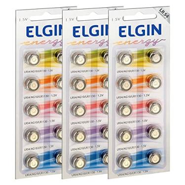 Imagem de Pilha Alcalina LR1130 Elgin Bateria LR54 AG10 kit 30 unidades