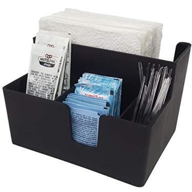 Imagem de Kit 40 Portas Sachês Guardanapos Açúcar Organizador Multiuso Bancada Preto