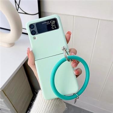 Imagem de Para z flip 3 4 urso pingente caso para samsung galaxy z flip 3 zflip3 4 etui bonito moda cor capa para z flip4 caso, 26, para z flip3