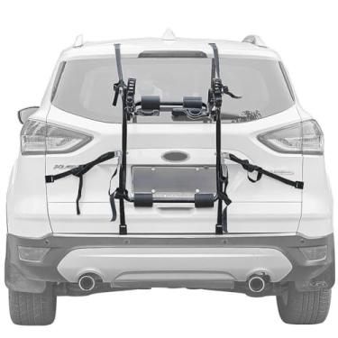 Imagem de XhuangTech Suporte de bicicleta de carro suporte de porta-malas de veículo suporte de ciclismo suporte de armazenamento suporte de bicicleta dobrável para carros, SUVs, hatchbacks e minivans