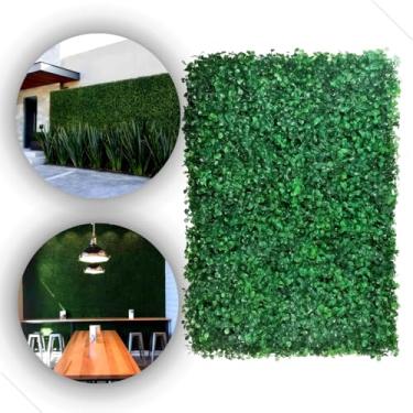Imagem de 2 Placas Jardim Vertical Buchinho Grama 60x40 Artificial Painel Verde Jardim Planta Parede Muro Inglês